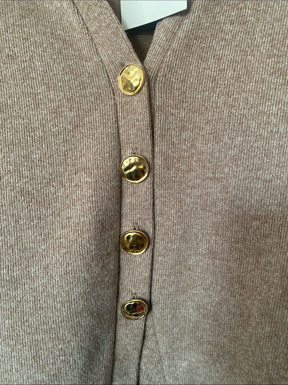 ZARA Brown Cardigan Sweater with Gold Buttons NWT! - Picture 4 of 6